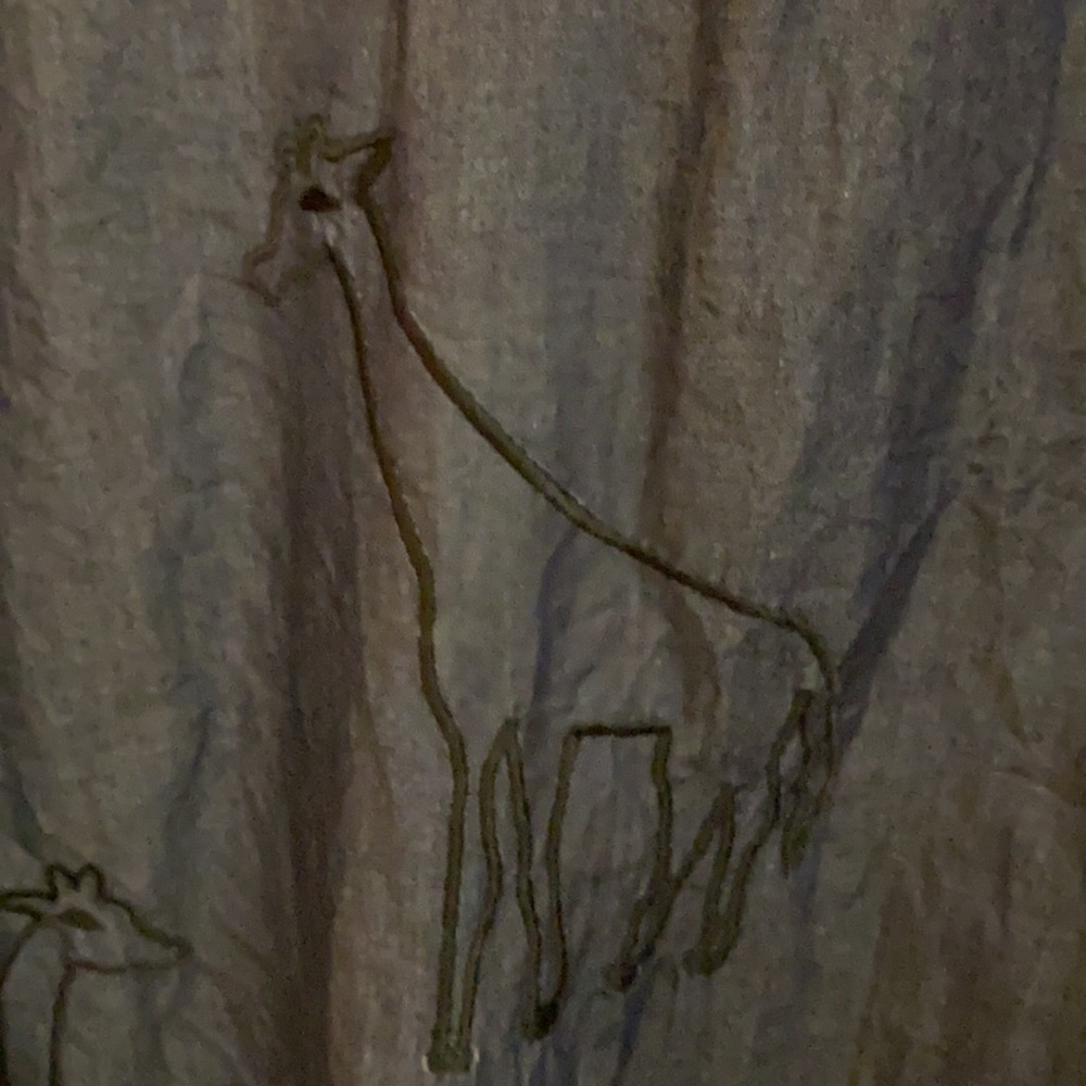 V-Neck Dress With Embroidered Giraffes View 3